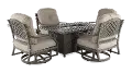 Macan 5 Piece Gray Patio Fire Pit Dining Set