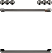 CXFCEHKPMBT Café Electric Range Accessory Kit with 2 Handles and 6 Knobs in Brushed Black