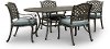 Gray Cast Metal 5 Piece Oval Patio Dining Set - Macan