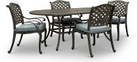 Oval Cast Metal 5 Piece Patio Dining Set - Macan