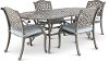 Gray Metal 5 Piece Oval Patio Dining Set - Macan