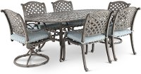 Gray Metal 7 Piece Outdoor Patio Dining Set - Macan