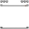 CXFCEHKPMSS Cafe Electric Range Accessory Kit with 2 Handles and 6 Knobs in Brushed Stainless Steel
