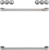 CXFCEHKPMSS Cafe Electric Range Accessory Kit with 2 Handles and 6 Knobs in Brushed Stainless Steel