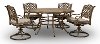 Traditional 5 Piece Patio Hexagon Dining Set - Castle Rock