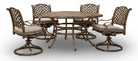 Traditional 5 Piece Patio Hexagon Dining Set - Castle Rock