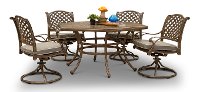 Traditional 5 Piece Patio Hexagon Dining Set - Castle Rock-2