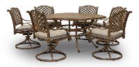 Traditional Brown 7 Piece Patio Dining Set - Castle Rock