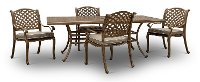 Traditional 5 Piece Patio Cast Dining Set - Castle Rock