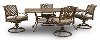 Traditional Patio 5 Piece Dining Set - Castle Swivel