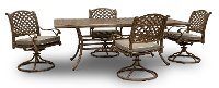 Traditional Patio 5 Piece Dining Set - Castle Swivel