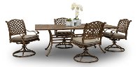 Traditional Patio 5 Piece Dining Set - Castle Swivel-2