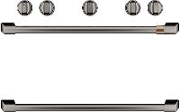 CXFSGHKPMBT Café Gas Range 2 Handle and 6 Knob Kit in Brushed Black