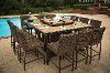 11 Piece Outdoor Fire Pit Patio Dining Set - Franklin