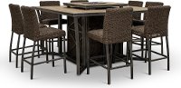 11 Piece Outdoor Fire Pit Patio Dining Set - Franklin-2