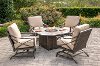 Sand Sunbrella 5 Piece Fire Pit Patio Set - Davenport
