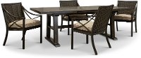 Wicker Brown 5 Piece Patio Dining Set - Davenport