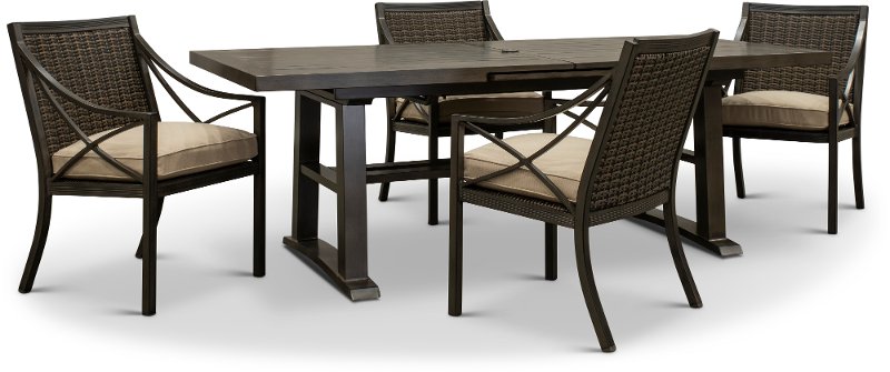 Wicker Brown 5 Piece Patio Dining Set Davenport Wicker Brown 5 Piece Patio Dining Set Davenport