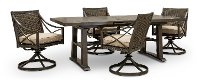 5 Piece Wicker Brown Patio Dining Set - Davenport
