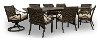 Sunbrella Sand and Wicker 9 Piece Patio Dining Set - Davenport