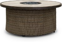 Woven Wicker 54 Inch Round Fire Pit - Oak Grove