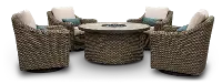 5PC:OAKGROVE/FIRCHAT Woven 5 Piece Fire Pit Chat Set - Oak Grove