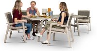White Washed 5 Piece Patio Dining Set - Lake House