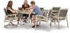 White Washed and Wicker Patio Dining Set - Lake House