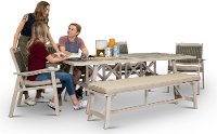 White Patio Outdoor Dining Set - Lake House