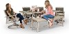 White Washed 6 Piece Patio Dining Set - Lake House