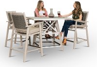White Washed Patio Pub Dining Set - Lake House