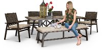 6PC:GLNWOOD/TB,4A,B Ash Gray Sunbrella 6 Piece Patio Dining Set - Glenwood