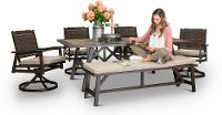 Sunbrella Ash Gray Patio Dining Set - Glenwood