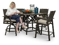 Ash Gray Outdoor Patio Pub Dining Set - Glenwood-2