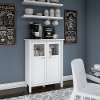 White Bar Cabinet with Wine Storage - Broadview