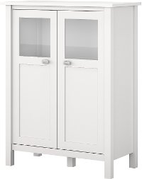 White Bar Cabinet with Wine Storage - Broadview-2