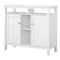 White Accent Table with Storage - Broadview-2