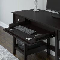 Espresso Oak 60 Inch Desk with Hutch Organizer - Broadview-4