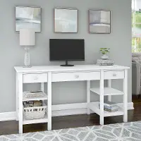 BDD160WH-03 Pure White 60 Home Office Desk - Broadview