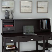 Espresso Oak Small Hutch Organizer for 60 Inch Desk - Broadview