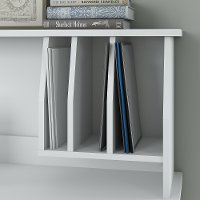 White Small Hutch Organizer for 60W Desk - Broadview-2