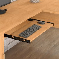 Maple L Shaped Computer Desk with Hutch - Somerset-4