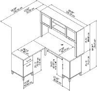 Maple L Shaped Computer Desk with Hutch - Somerset-6