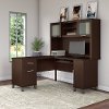 Mocha L Shaped Computer Desk with Hutch - Somerset