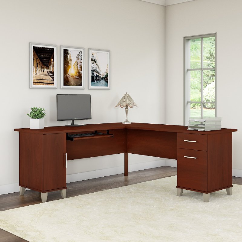 Cherry L Shaped Desk Somerset Rc Willey Furniture Store