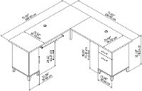 Cherry L Shaped Desk - Somerset-6