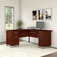 60 Inch Cherry L Shaped Desk - Somerset