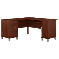 60 Inch Cherry L Shaped Desk - Somerset-2