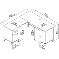 60 Inch Cherry L Shaped Desk - Somerset-5