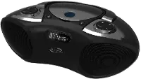 IBC233B BLUETOOTH CD BOOM BOX iLive Boombox with Top Load CD and FM Radio - Titanium Dark Silver